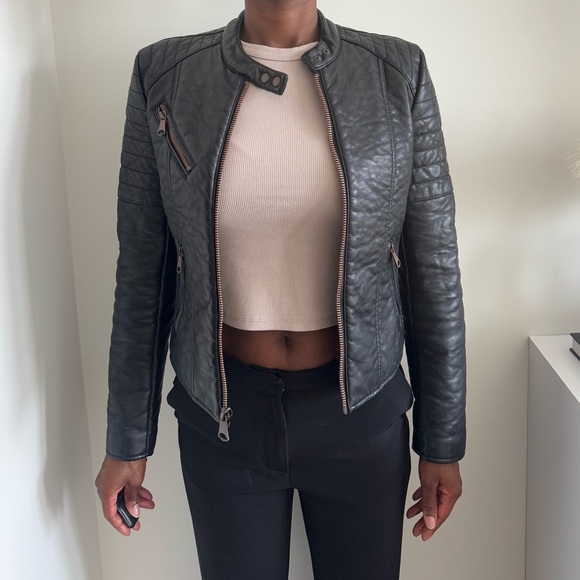 Marc New York Andrew Marc Blakely Faux Leather Moto Jacket in Black - Picture 15 of 15